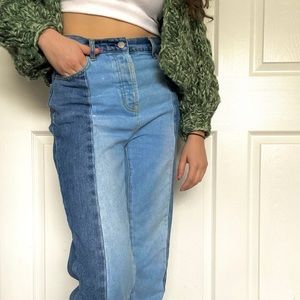 Pacsun two-toned high waisted straight jeans